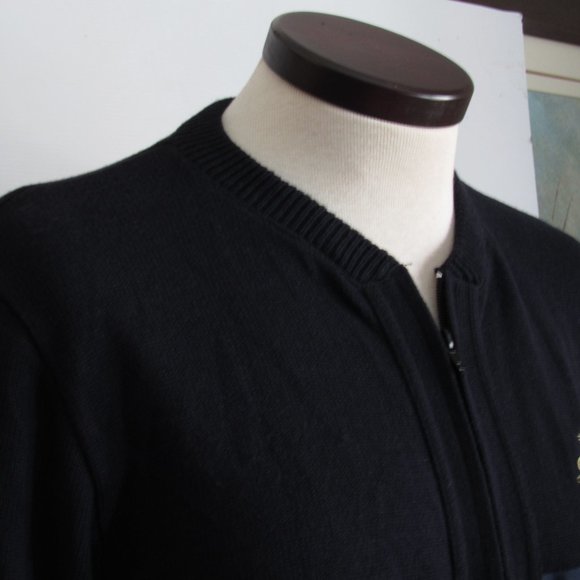 Vintage Labatt's Knit Cardigan Dark Blue Black Beer Promotion EUC Sz Large - Picture 5 of 14